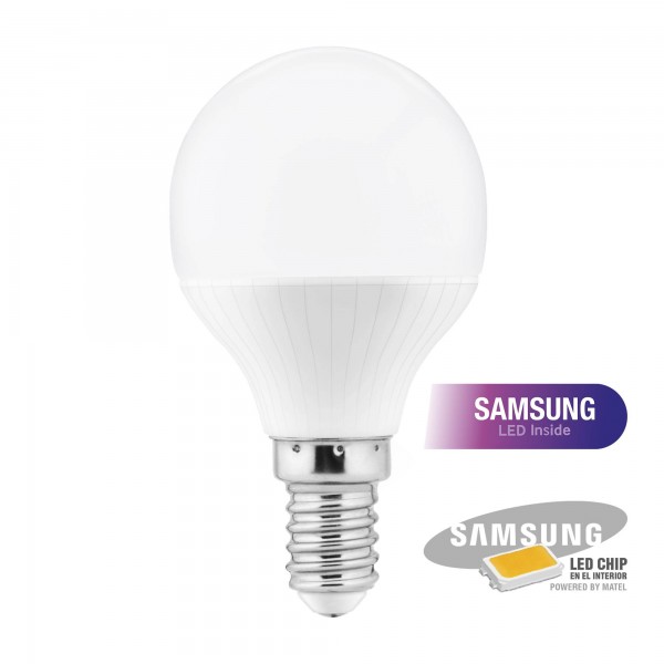 Bomb.led samsung esferica  e14 8w.neutra (caja de 10 unidades)