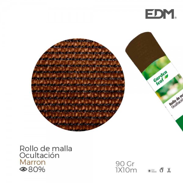 Malla de ocultación marrón 90 g/m² 1 x 10 m