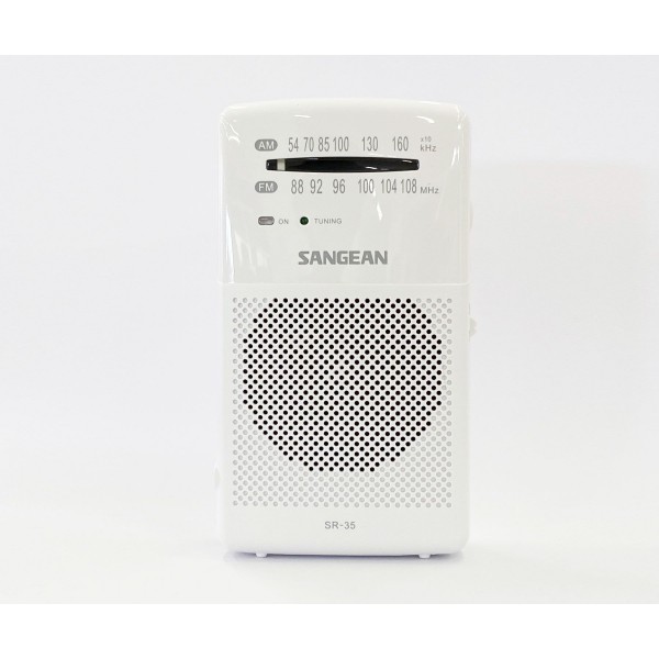 Sangean sr-35 blanco/ radio de bolsillo fm/am/altavoz integrado/toma auriculares