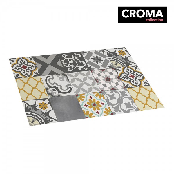 Alfombra vinílica croma patch gris-ambar 45 x 75 cm