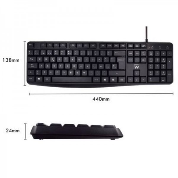 Ewent ew3006 kit teclado+ raton escrit. silenciosa