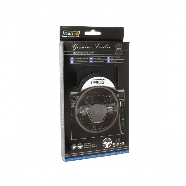 Funda/Cubierta Cuero Real NO SINTÉTICO. con Aguja e Hilo Rojo para Coser y Ajustar al Volante