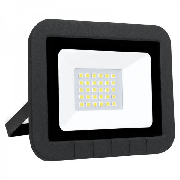 Proyector led plano negro   10w.calida