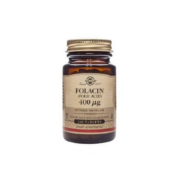 Solgar Folacin Ácido Folico 400 Mcg 100 Comp