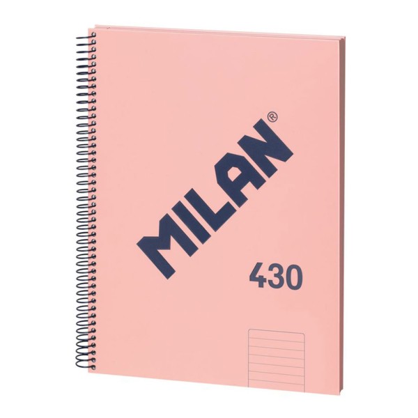 Cuaderno a4 con espiral pautado 7 mm rosa (pack 3 unidades)