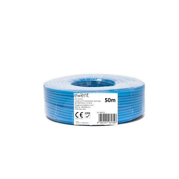 Ewent bobina cable red cat6a u/utp,lszh,50m