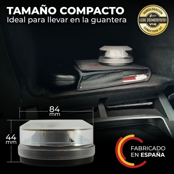 BALIZA Luz de Emergencia V16 con Geolocalización Homologada por la DGT Baliza V16 SIM Incorporada Clasificación IP-54
