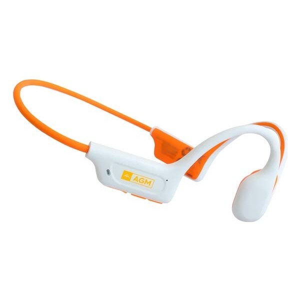 Agm motion buds blanco + naranja / auriculares de conducción ósea inalámbricos