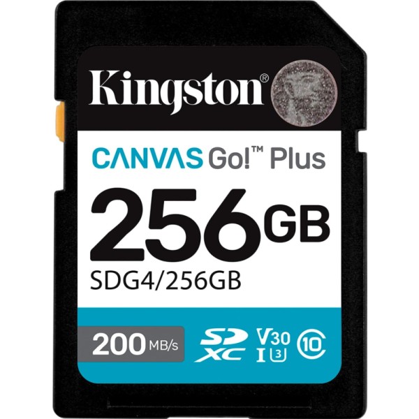 Kingston canvas go! plus 256gb negro/ tarjeta de memoria sd / categoría 10 sdg4 - uhs-i