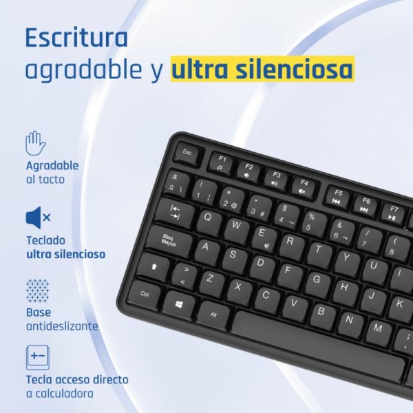 Iggual teclado usb estándar ck-silent-105t negro