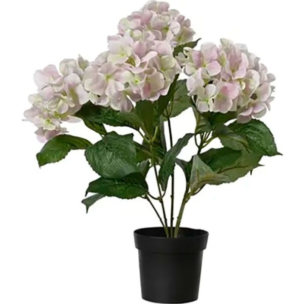 Maceta de hortensias artificiales rosa clarito, ø28 x 46 cm
